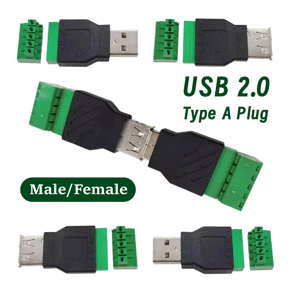 USB Male/Female 5 Pin Phone Keyboard Mouse Connector with Shield Screw Terminal Jack 2.0 Type A Plug