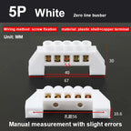Blue Green White Bridge Design Zero Line 4-12 Pole Screw Brass Copper Grounding Strip Terminal Block Connector Earth And Neutral