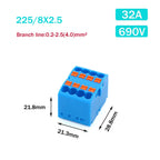 Wire Electrical Connectors PTFIX 2.5mm Wire Merging And Branching Device Push-in Terminal Block Connector Mount On Din Rail