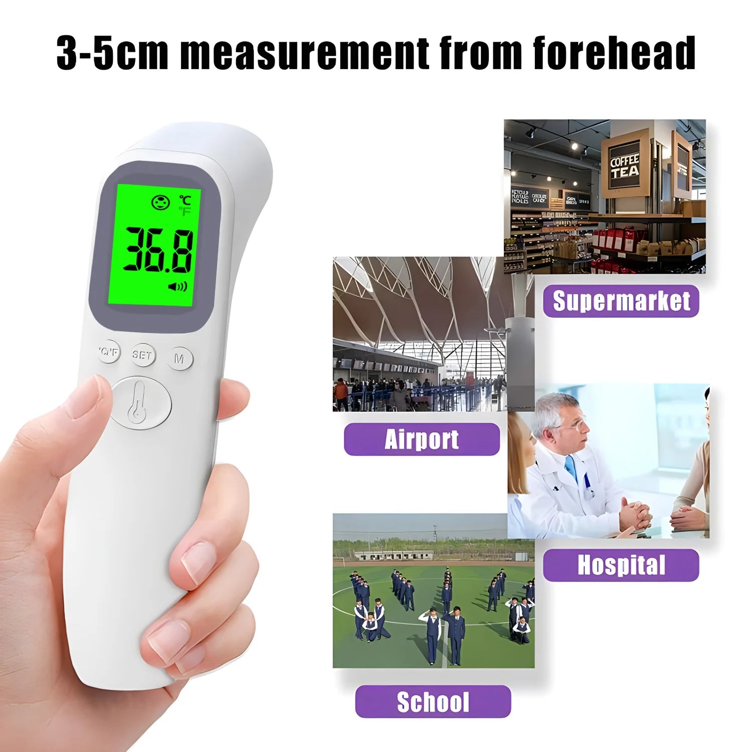 Backlit Digital Forehead Thermometer Non-contact Human body Temperature Meter Electronic Medical Baby Adult Fever Thermometer