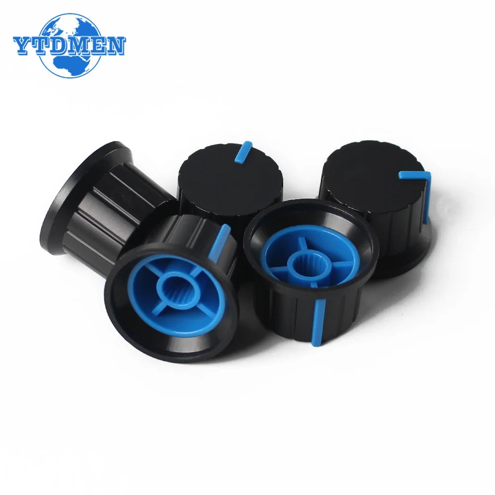 5PCS 24x15mm Potentiometer Knob Cap Blue Flower-axis Volume Control Knobs for Encoder Diy Kit