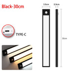 LED Night Light 20/30/40/60CM Motion Sensor Wireless USB Cabinet Night Light Wardrobe Lamp For Kitchen Cabinet Bedroom Wardrobe