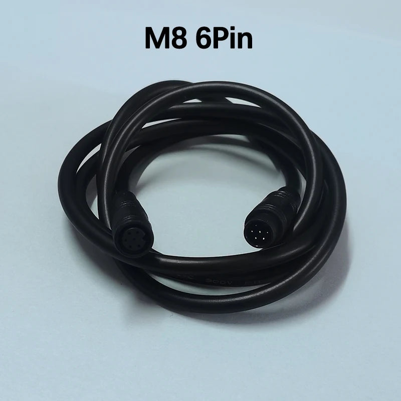 1pc 1m Long 6/8mm Circle Connector Cable Signal Sensor Cord For EBike E-Scooter Waterproof Extension Cable 2 3 4 5 6 Pin M6/M8