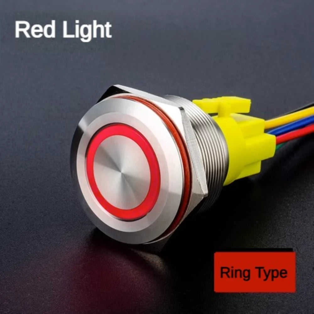 25MM30MM Metal Push Button Switches Power Symbol Waterproof LED Indicator Momentary Latching Start Stop Power On Off Switch