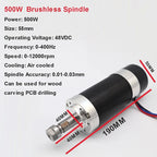 Brushless spindle 48V 500w ER11 Brushless DC Spindle Motor Driver Built in HALL sensor With 55MM Clamp Bracket