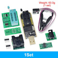 CH341A CH341B 24 25 Series EEPROM Flash BIOS USB Programmer Module + SOIC8 SOP8 Test Clip + 1.8V adapter + SOIC8 adapter DIY KIT