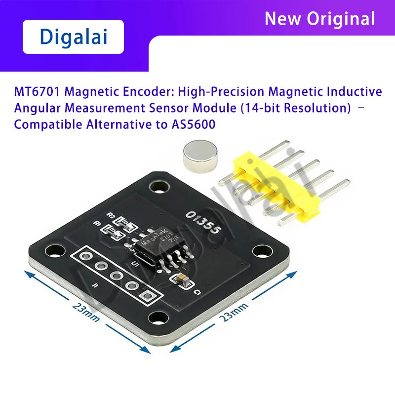 MT6701 Magnetic Encoder Magnetic Inductive Angle Measurement Sensor Module 14-bit High Precision Alternative to AS5600