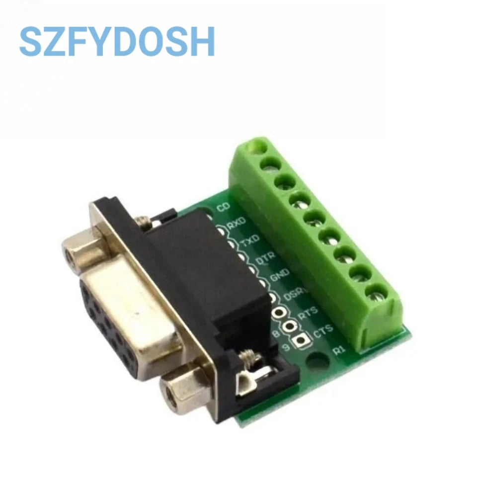 DB9 Male Female Adapter Signals Terminal Module RS232 RS485 Serial To Terminal 9-Pin 9-Hole Connector
