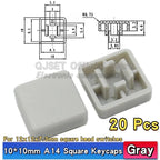 20 Pcs Tactile Pushbutton Switch 12*12*7.3MM Micro Switch Pushbutton A14 A24 Pushbutton Cover 12x12x7.3MM Square Head Pushbutton