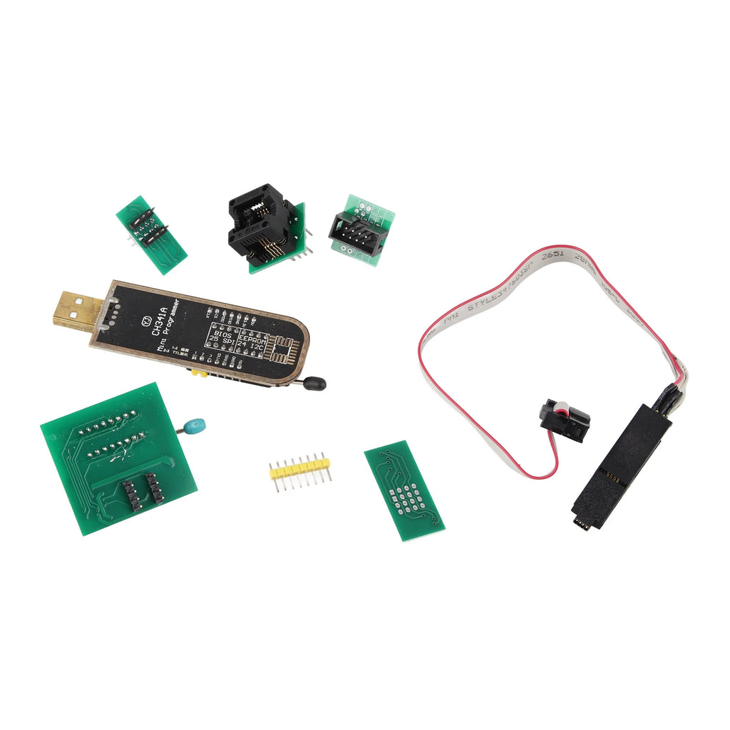 CH341A USB Programmer SOP8 Test Clip 1.8V Adapter SOP8 to DIP8 Converter Module Adapter Socket Converter Module USB Programmer