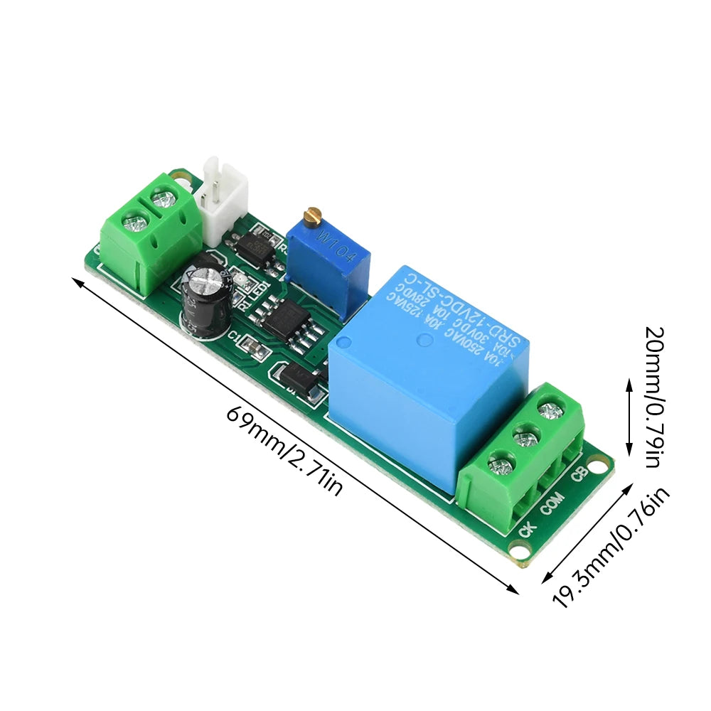 DC 5-12V relay switch module Timing Relay Switch Adjustable external button triggers connection delay Timer 1~10sec Delay Off