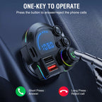 Bluetooth 5.3 FM Transmitter Handsfree Car AUX Radio Modulator MP3 Player with QC3.0 & PD20W Fast Charge Adapter Car Accessories