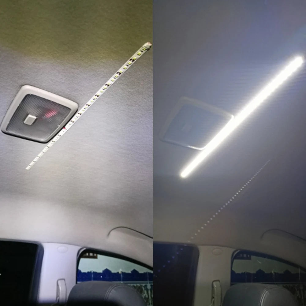 Super Bright HID White T10 LED Strip Light For Car Trunk Cargo Area or Interior Illumination White 6000K DIY W5W LED Lights Bar