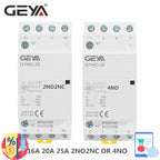 GEYA GYHC 4P 25A 220V/230V 50/60HZ Din Rail Household AC Modular Contactor 4NO OR 2NO2NC OR 3NO1NC OR 4NC