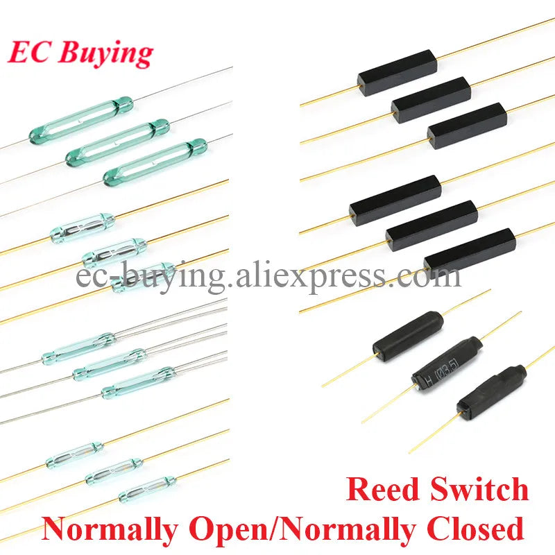 20Pcs/5pcs Reed Switch Magnetic Induction Switch Normally Open Normally Closed NO NC Conversion Sensor Induction 4*28MM 1.8*10