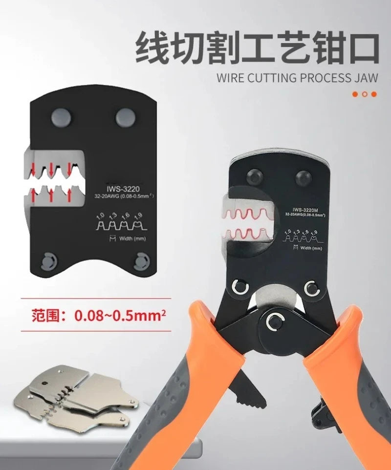 Crimper Plier 0.03-0.52mm² 32-20AWG Micro Connector Ratecheting Crimping Tool Set 1470pcs PH2.0mm Kit