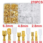 Male Female Wire Box Insulated Cable Macho Connector 2.8/6.3mm Electrical Crimp Terminals Termin Spade Connectors Assorted Kit