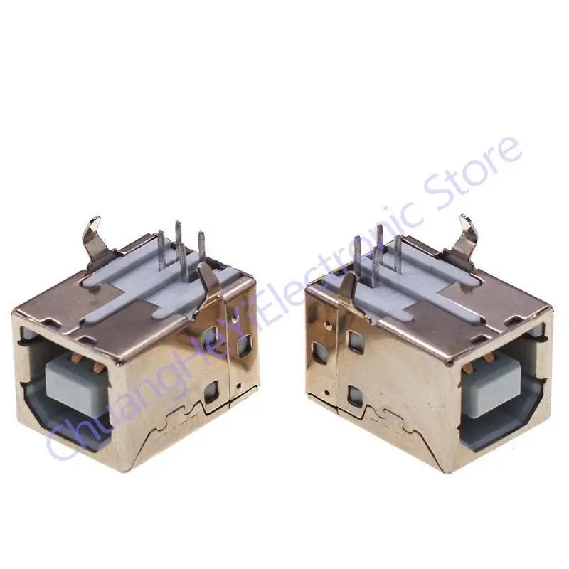 10Pcs Square USB socket usb B Type Female 90 degree PCB welding parent Connector For Printer Data
