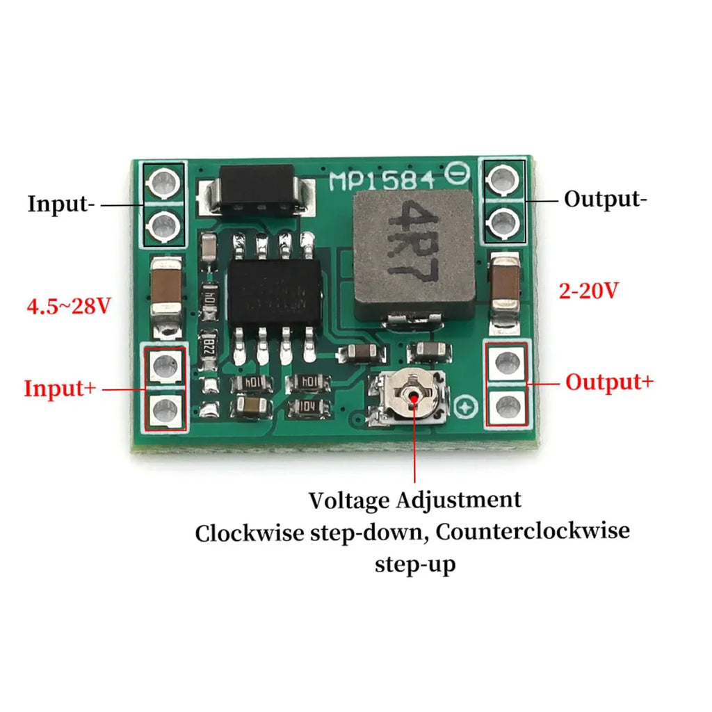 MP1584EN DC-DC Step Down Module 3A Adjustable Buck Converter Ultra-Small Size for Arduino Replace LM2596 0.8-20V 3.3V 5V 9V 12V