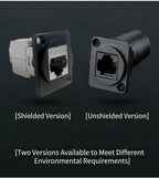 D-type RJ45 Network Module Panel Connector 8P8C Metal Housing Copper Pins Female Socket CAT6 CAT6A Shielded Crimping Module