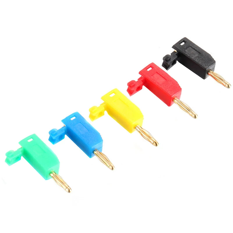 10pcs 2mm Stackable Banana Plug Gold Plated Copper Mini Connector with 2mm Socket Jack Welded/soldered 30V/10A