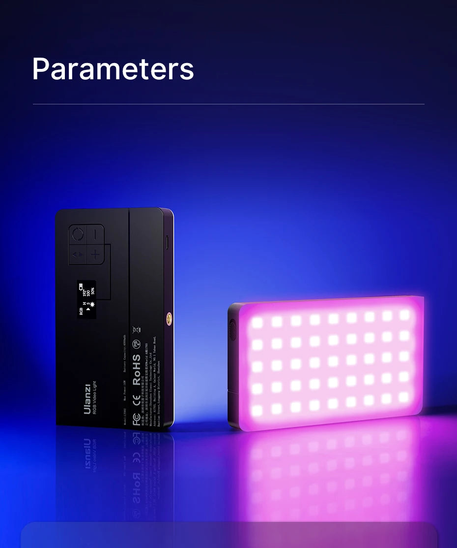 Ulanzi VL120 Full Color RGB Video Light 2500K-9000K LED Photography Lighting Dimmable Camera Light Live Vlog Fill Light