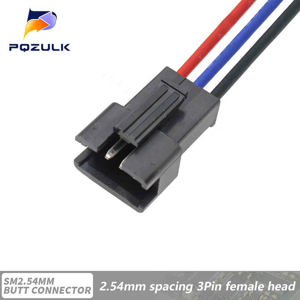5PCS JST SM 2/3/4/5/6Pins 2.54MM Plug Male to Female Wire Connector Cable Pigtail Plug LED Connecting line 20cm Long