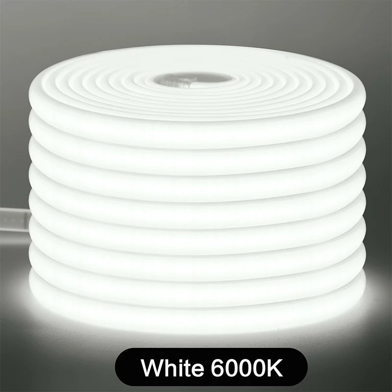 High Bright 220V 230V COB LED Milky Neon Strip Lights 288LEDs/M 3000K 4500K 6000K Waterproof Super Flexible Ribbon Tape 1-100M
