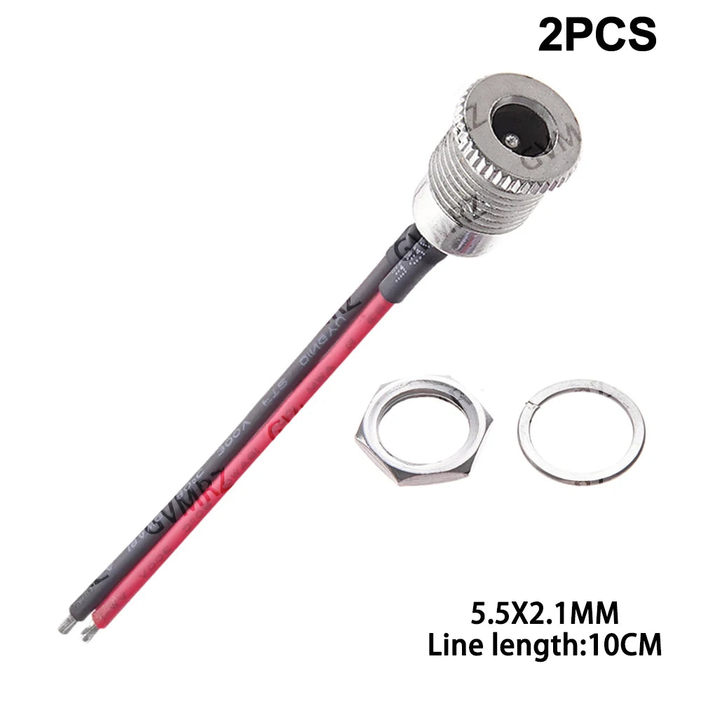 DC099 5.5 x 2.1mm/5.5x2.5mm DC power outlet male female connector adapter with 10cm/20cm Cable  5.5*2.1