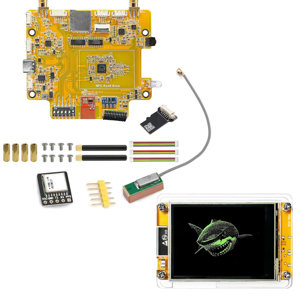 The NM-RF-Hat Companion Hat, Multi-Band RF for ESP32-2432S028 Bruce CYD CC1101 nRF24 PN532 IR TX/RX 433M OOK Power Mgmt TF Slot