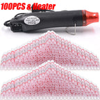 50-1000PCS Heat Shrink Butt AWG22-18 Red Solder Insulated Waterproof Electrical Splice Wire Connectors with Hot Air Gun Us/Eu
