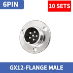 10Sets GX12 Aviation Socket Plug 2 3 4 5 6 7 Pin M16 DF16 Rhombus Flange Male Female Circular Connector Cable Panel Mount Solder