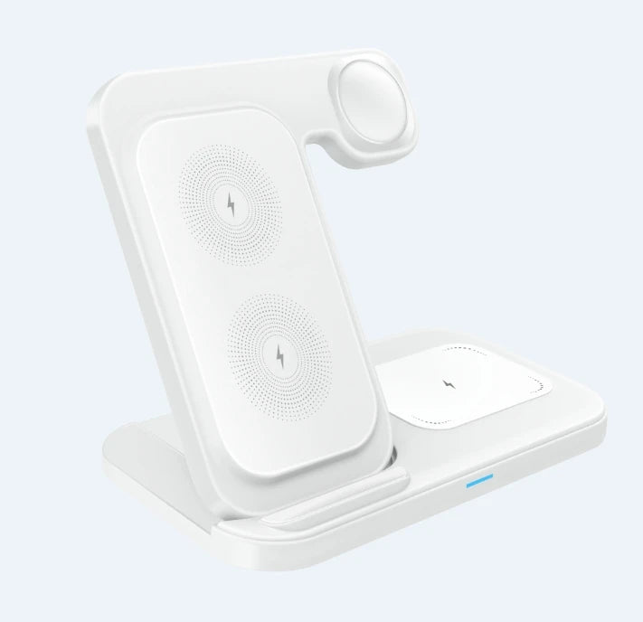 LED Fast Wireless Charger Stand 3 in 1 Foldable Charging Station For iPhone 17 16 15 14 13 12 Apple Watch 9 8 7 6 5 Airpods Pro