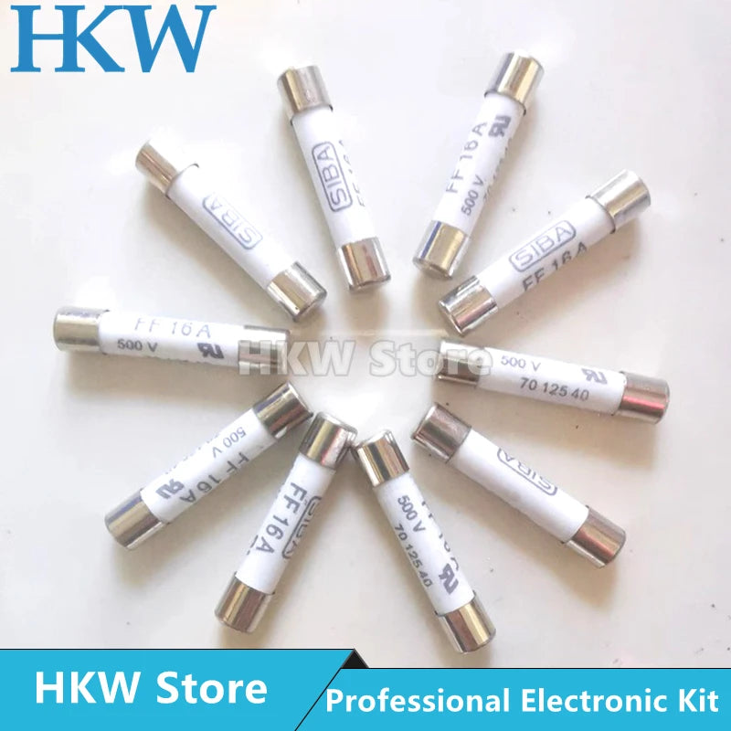 5pcs/lot SIBA 7012540/195100 6.3*32mm Fast Blow Tube Fuses H500V H600V H700V FF630MA FF1A 2A 5A 10A 16A 20A 25A Ceramic Fusible