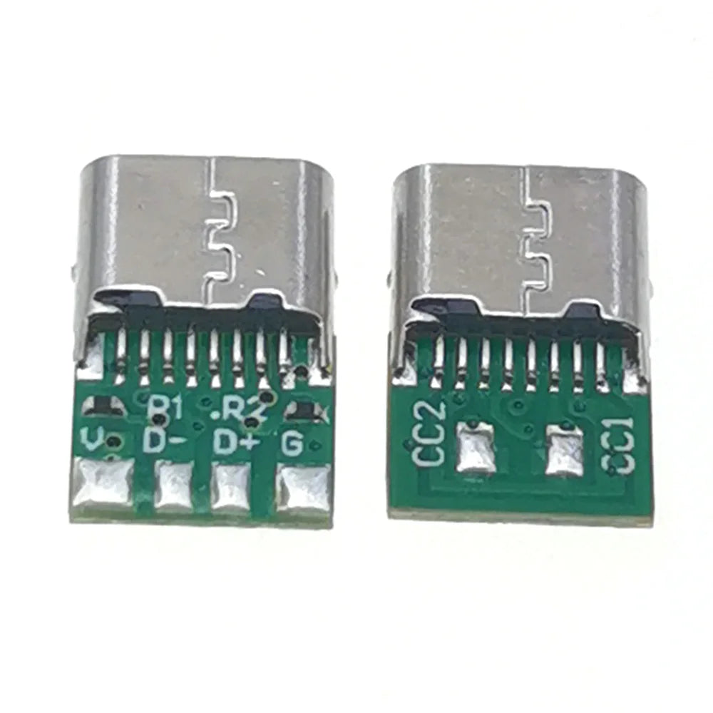 USB type c Female Connectors Jack With Dual 5.1K Resistors 16pin usb Electric Terminals welding DIY data cable Support PCB Board