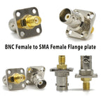 Q9 BNC Female to SMA Female Straight Connector Flange Bulkhead RF Coaxial Adapter 4 Holes Panel for WiFi Ham Radio Antenna 50ohm