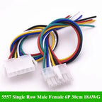 1/5/10Set Mini-Fit 4.2mm Automobile Harness Connector 5557 Single Row 2/3/4/5/6P Male Female Plug Socket Wire Length 30cm 18AWG