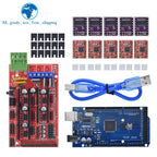 Mega 2560 R3 + RAMPS 1.4 control panel+ 5pcs A4988 or DRV8825 Stepper Motor Drive for arduino kit