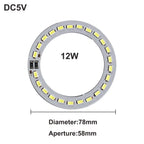 1Pcs USB Plug DC5V LED Light Source SMD5730 LED Light Beads Ring Chip with Black 1.5M Switch Cable 5W 10W 12W White /Warm Light.