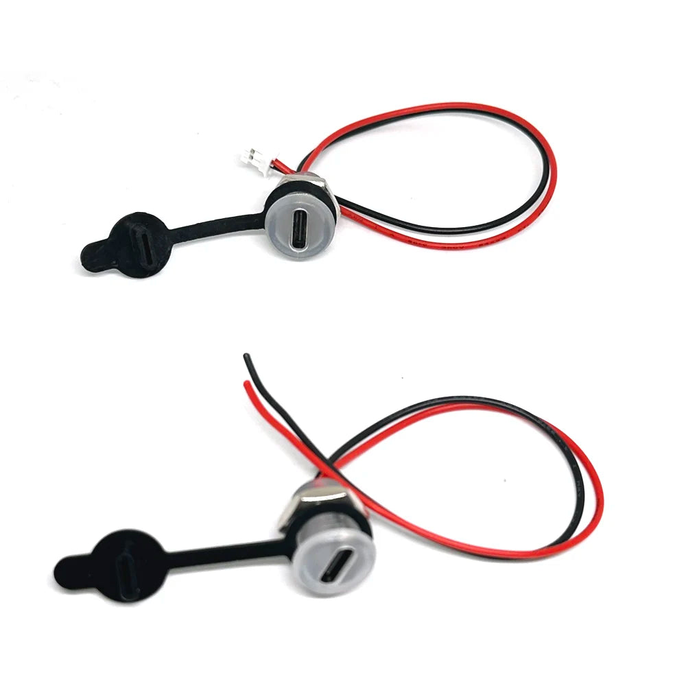 USB-C 5A High Current Charging Socket With M11 Nut Snap Lock Plate Transparent Female Type C Waterproof Female Connector Jack