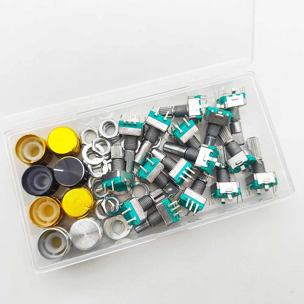 1 Box 20 Position 360 Degree Rotary Encoder EC11 Push Button 5Pin Handle Long 15MM 20MM With A Built In Push Button Switch