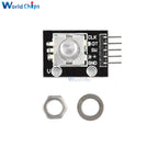 10 PCS 360 Degrees Rotary Encoder Module KY-040 HW-040 Sensor Switch 6MM Half Shaft Potentiometer Rotary Knob Cap 15×17 15×13.5