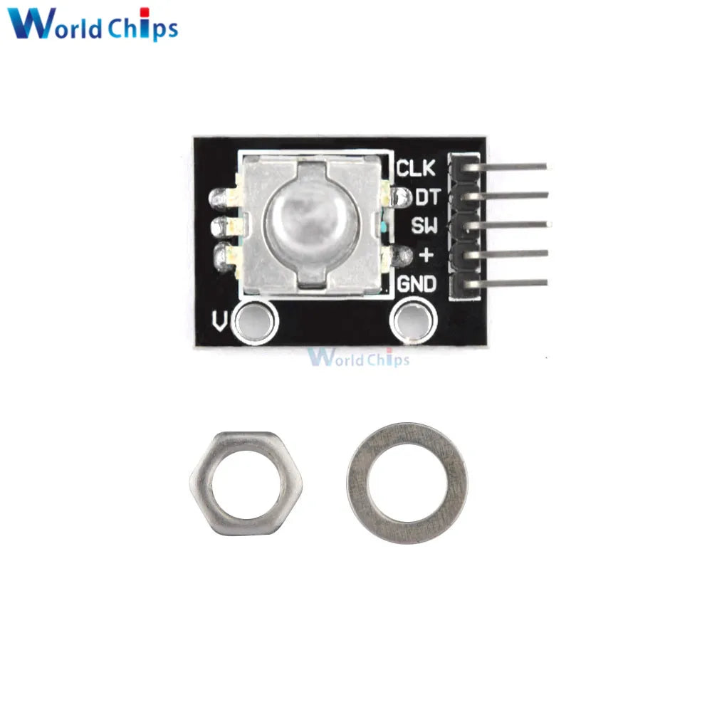 10 PCS 360 Degrees Rotary Encoder Module KY-040 HW-040 Sensor Switch 6MM Half Shaft Potentiometer Rotary Knob Cap 15×17 15×13.5