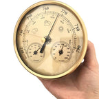 Metal 3 in 1 Barometer Weather Station for Indoor and Outdoor Use Barometer Thermometer Hygrometer with Round Frame