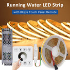 COB Horse Race LED Strip 24V WS2811 Running Water Flowing Light 360LEDs/m RF Touch Panel Controller 5M for Home Decoration