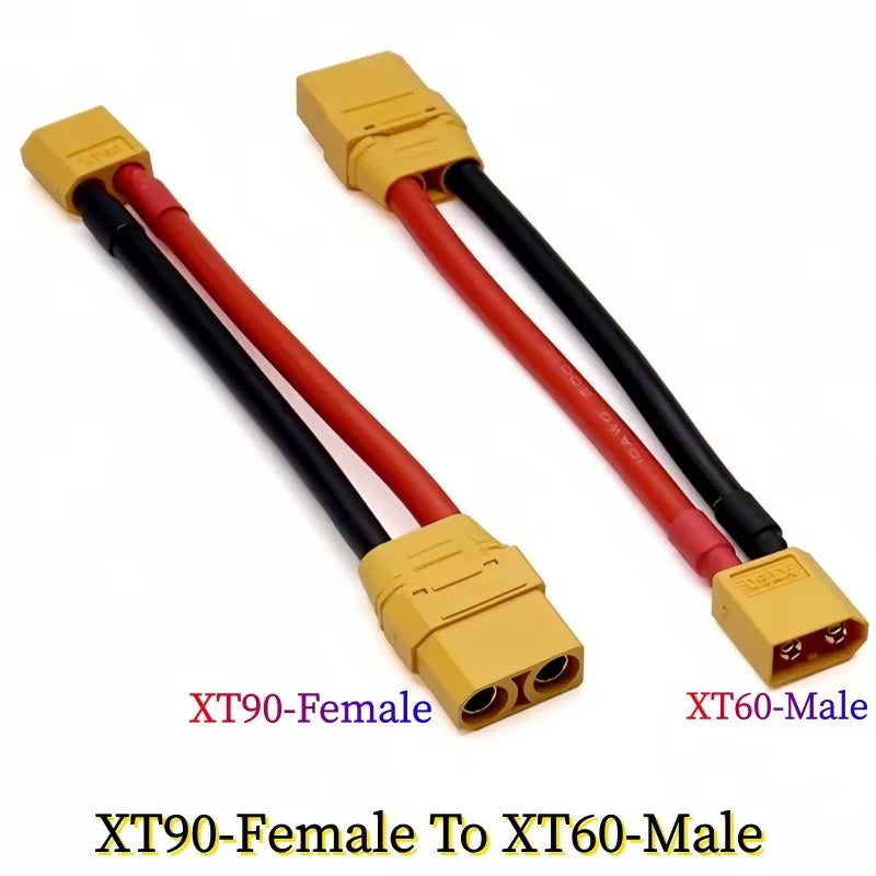 XT90 to XT60 Connection Cable Male-To-Female Adapter Wire 10AWG Silicone Wire Model Aircraft Power Charger