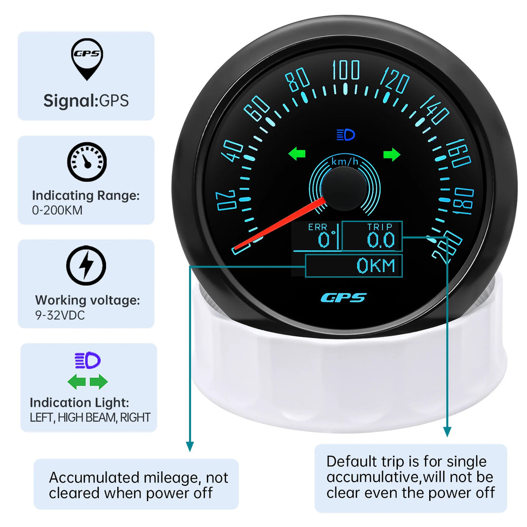 6 Gauge Set 85mm GPS Speedometer Tachometer 52mm Water Temp Fuel Voltmeter Oil Pressure Meter With 1/8 NPT Sensor For Boat Car