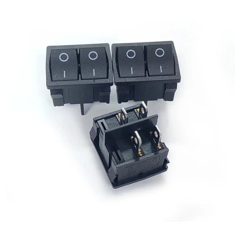 10PCS/Lot KCD2 Double Rocker Switch 4P 4Pin 2-Position Double-Latching 6A/250V ON-OFF