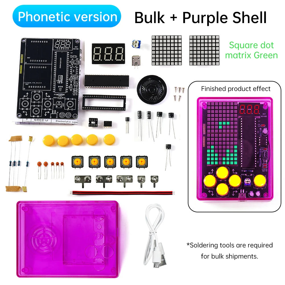 DIY Game Kit Retro Classic Electronic Production Kit Soldering Welding Tranning Set Snake Plane Racing Mini Pixel Game Console