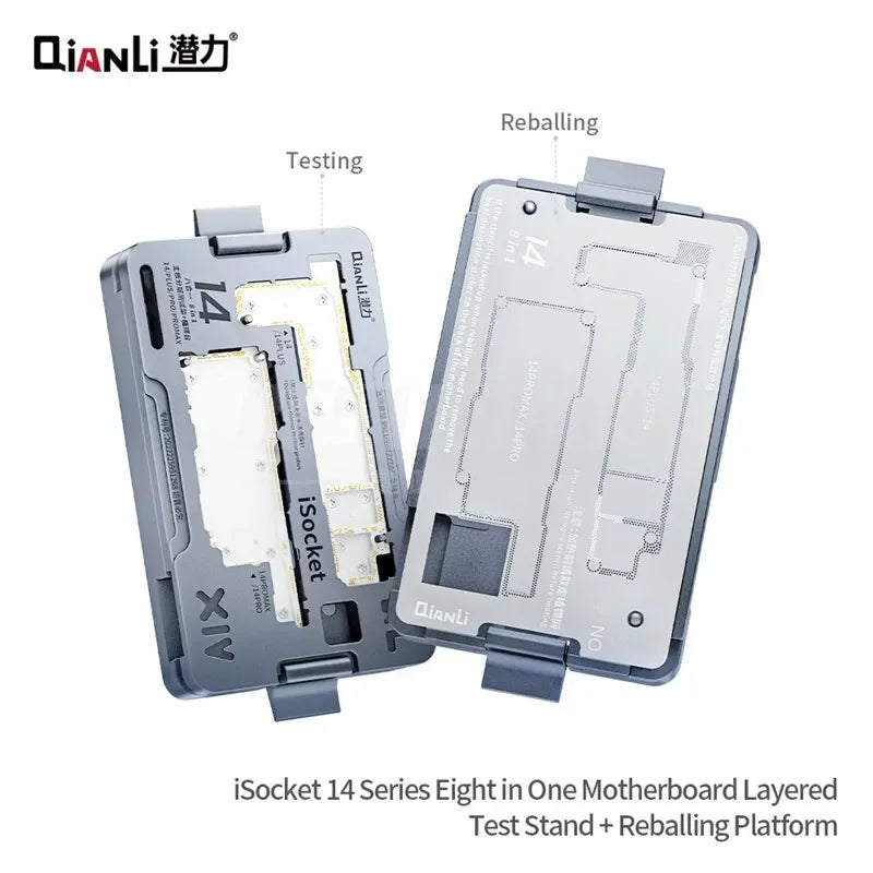QIANLI ISocket Motherboard Middle Layer Test Stand for IPhone 16E X-16 Logic Board Function Diagnostic Double-deck Repair Tools